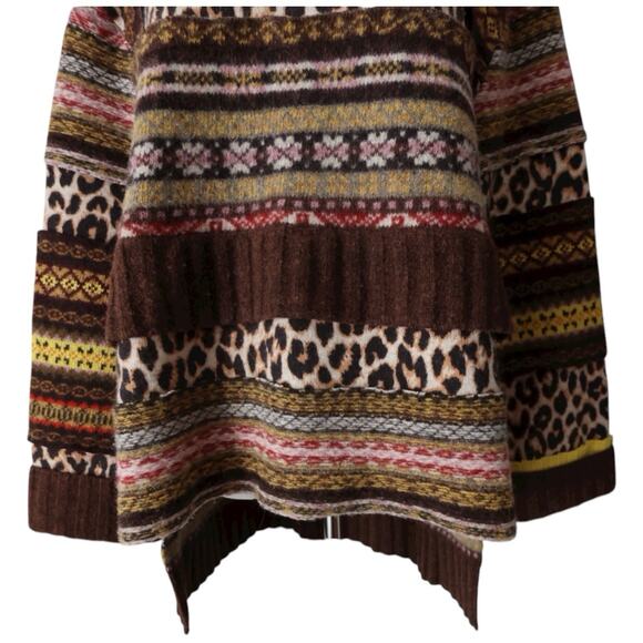 Pringle of Scotland Fall 2018 Patchwork Fair Isle Sweater In Brown Size S - Picture 3 of 13